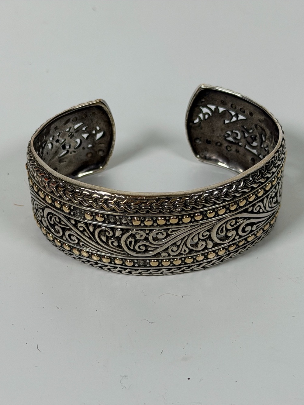 Sterling Silver and 18K Yellow Gold Cuff Bracelet Effy Style